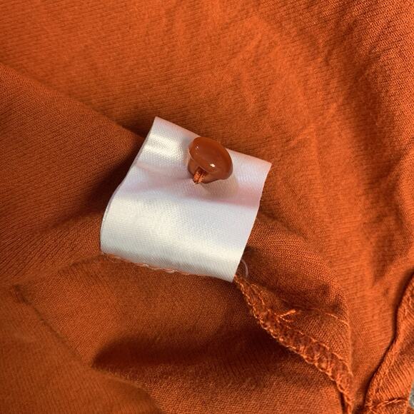 Bohme Top Women Small Rust Boho Prairie Blouse Flutter Sleeve Embroidered V-neck - Picture 6 of 8